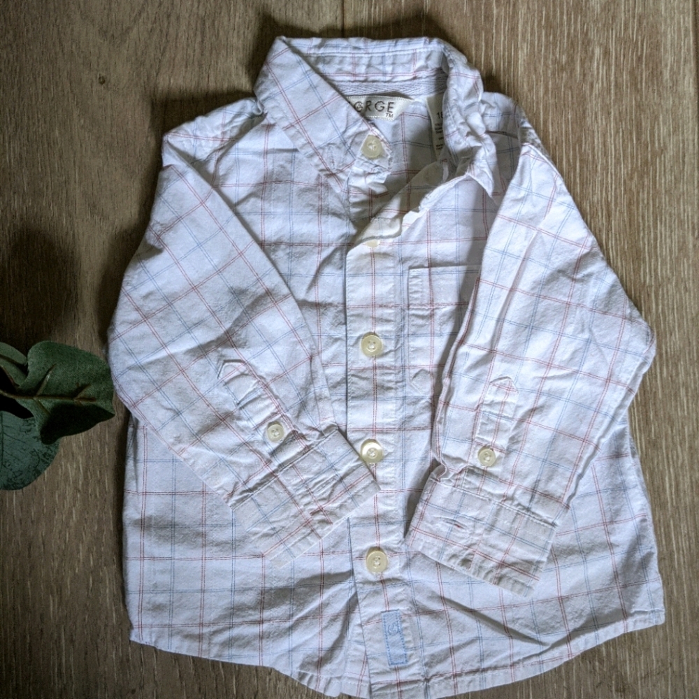 GEORGE white plaid long sleeve button down